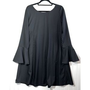 B Boutique Swing Dress Women’s Medium Black Flutter Sleeve Round Neck Classic